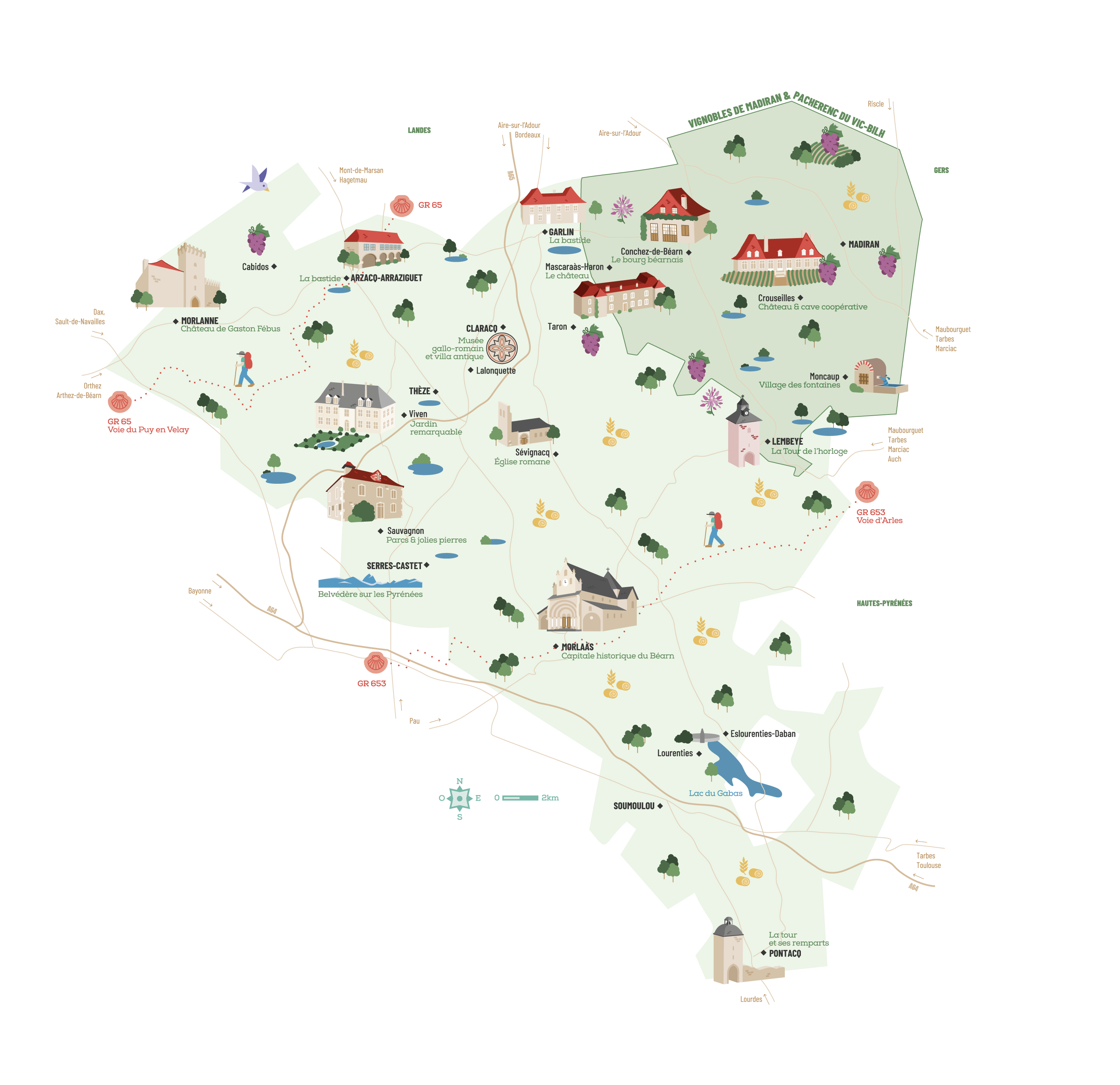 Coteaux Bearn Madiran CARTE illustrée 2024 300DPI